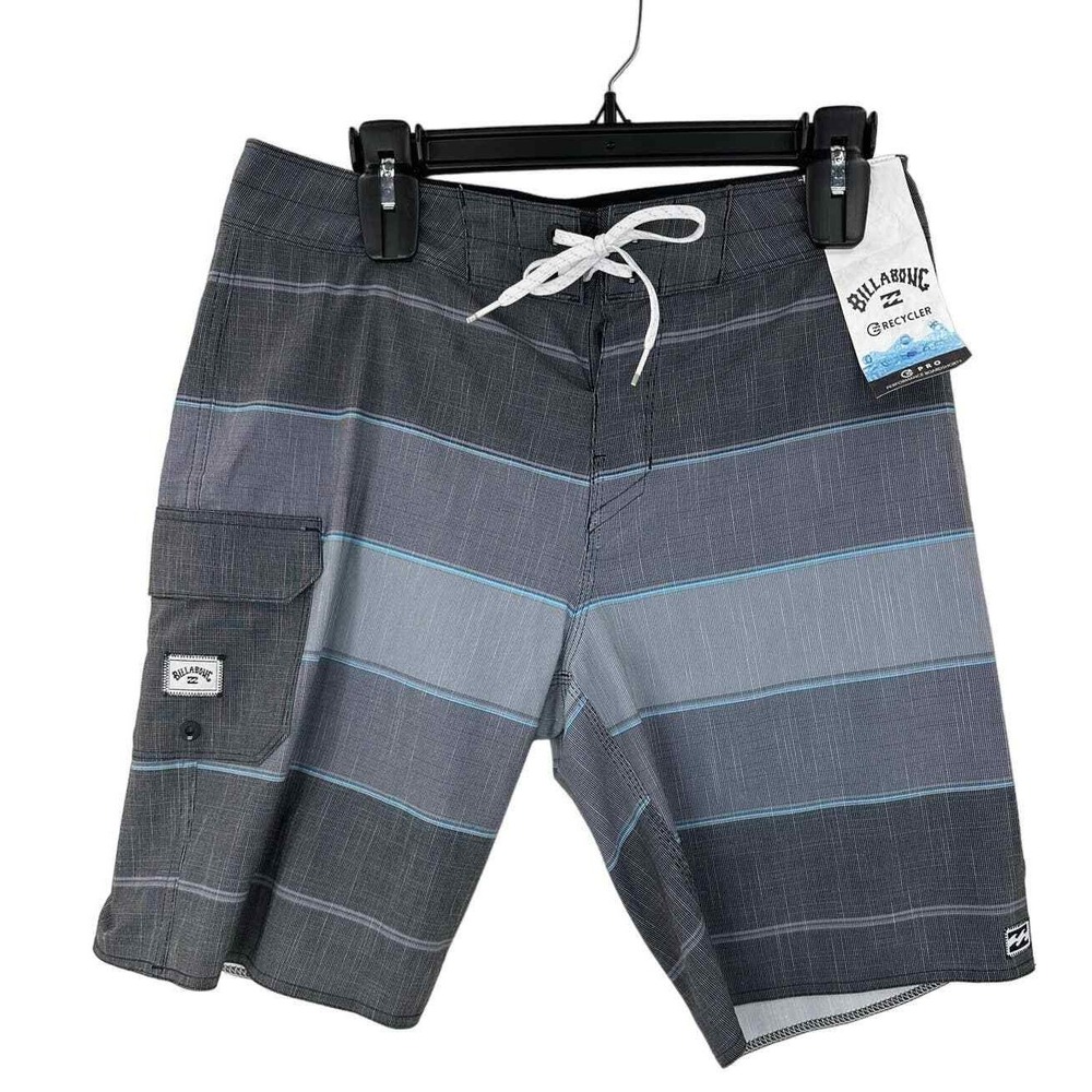 Billabong Boardshorts Mens 29 Black New All Day Heat Striped Pro Stretch